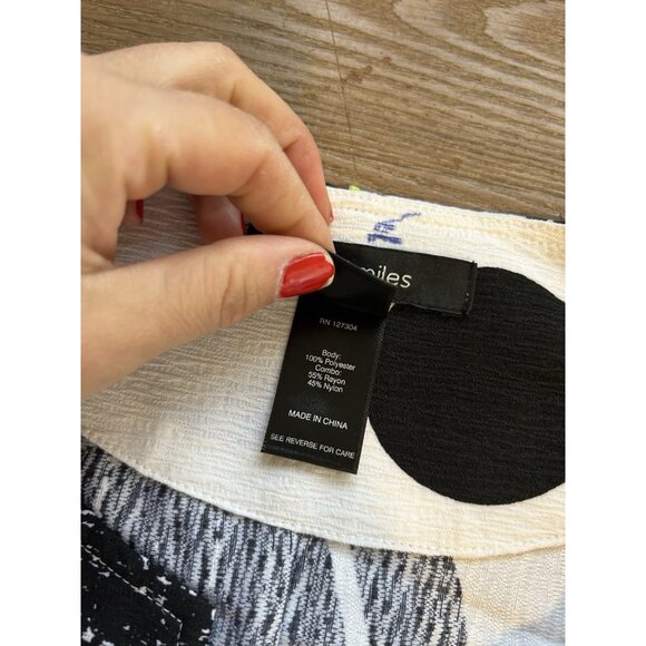 Ali Miles Mixed Media Button Shirt Jacket Whimsy Artsy - Picture 8 of 9